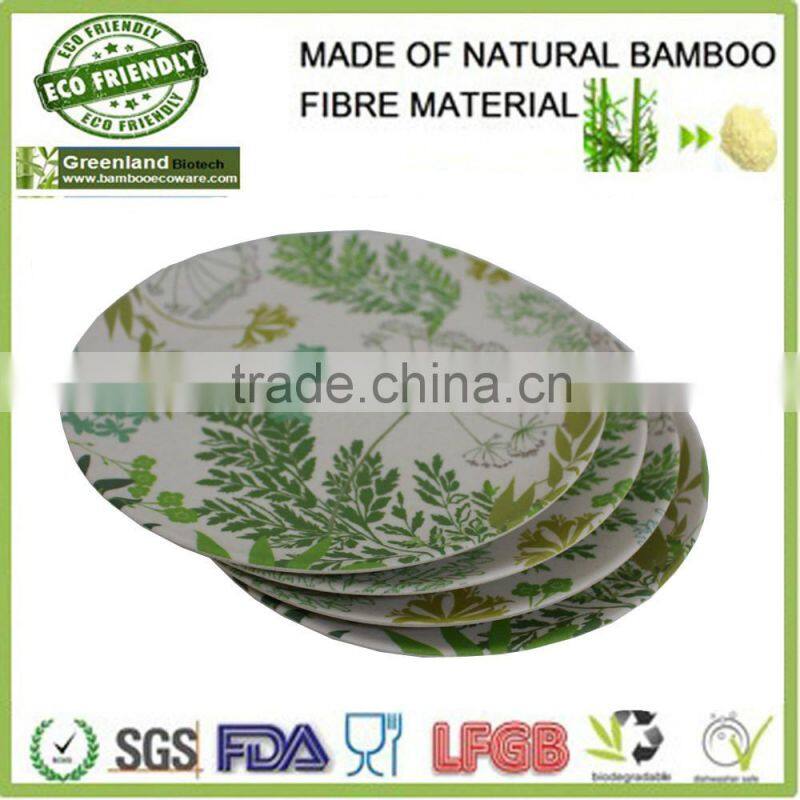 high qualtity eco-friendly and biodegradable bamboo fiber colour plate