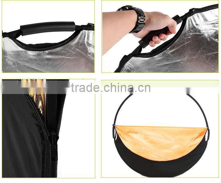 110CM Double Hand-held 5-in-1 Studio Reflector Silver/White/Black/Gold/Soft