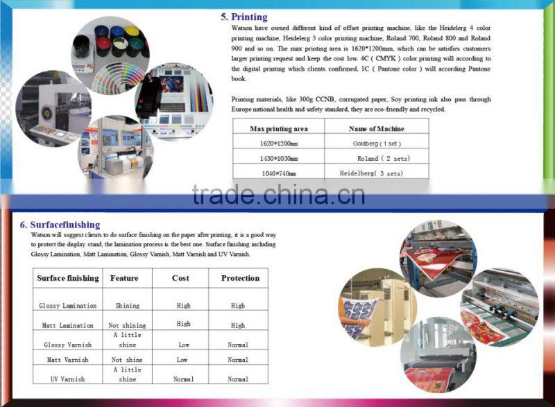 retail bookshop children textbook scorrugated cells floor display stand