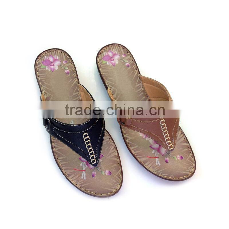2016 Gladiator Sandals Women Female Beaded Flower FLat Summer Flip-flop flat Women's Shoes sandals