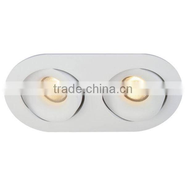 IP54 High quality 2*7W oval adjustable dimmable anti-glare citizen cob downlight