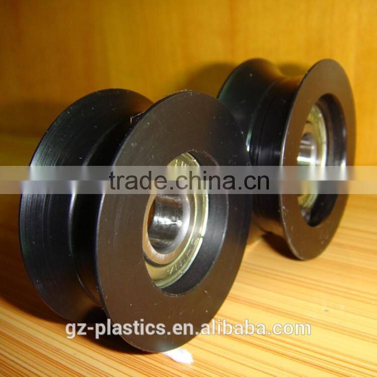China low price high speed pu pulley sheave rollor v groove plastic pulley wheel bearing