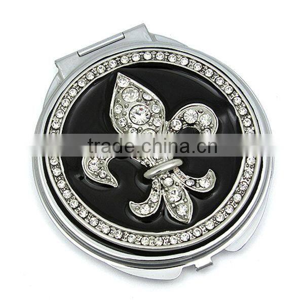 Rhinestone square fuchsia pocket mirror cosmetic mirror compact mirror