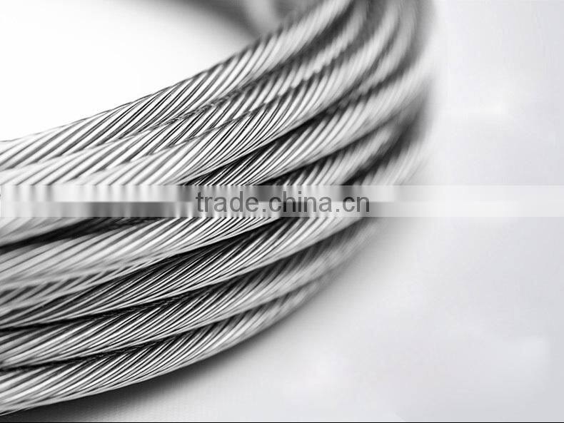 Elevator Parts Type steel wire rope 12mm china price 1X7