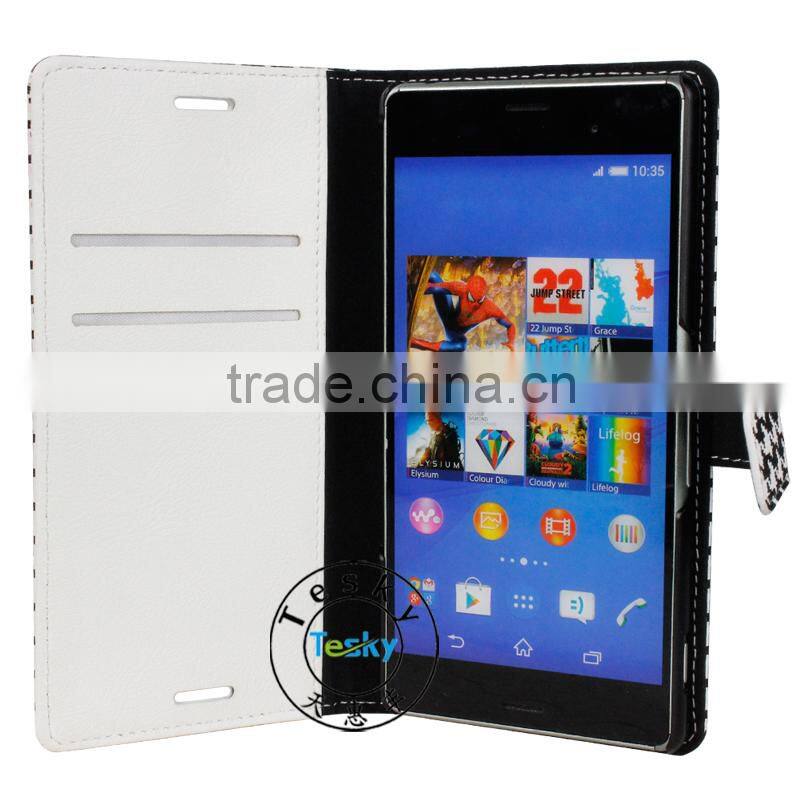 Shockproof 5.2 Inch Cell Phone Case Cover For Sony Xperia Z3 L55T , Folding Stand Flip Leather Case