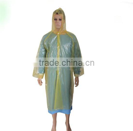 Disposbale waterproof PE raincoat