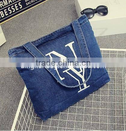 2015 the latest simple design promotional denim bag with logo