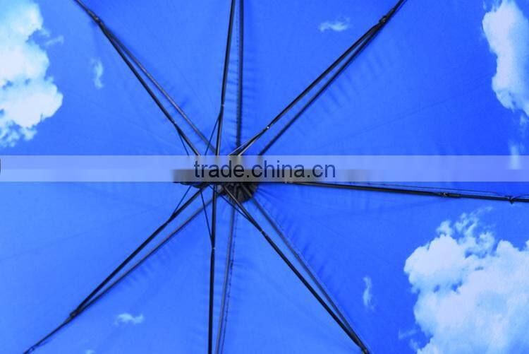 High quality multi-color straight umbrella for customized gift and black coating inside full priting