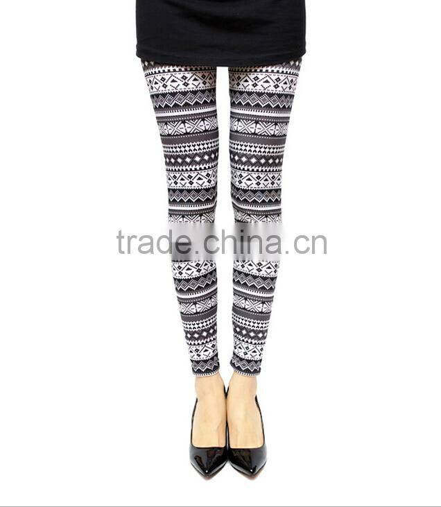 White Black Deer print Tribal Leggings wholesale women custom leggings