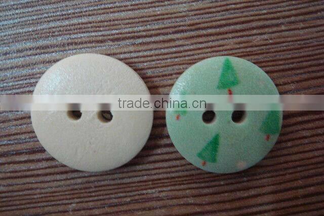 17.5mm custom make lovely painted natural wood 2 holes button