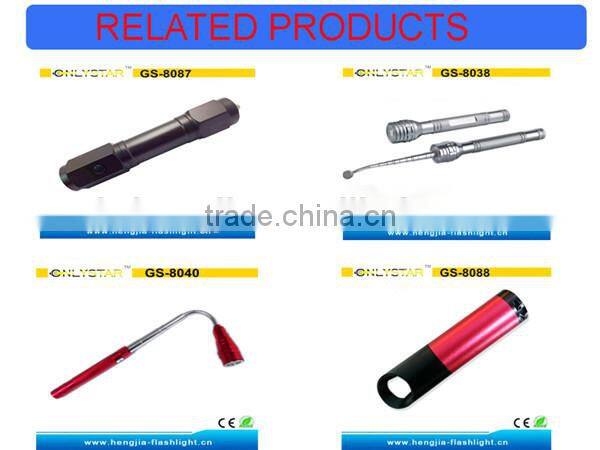 GS-8040 aluminum 3 led extending work power light led torch with magnet