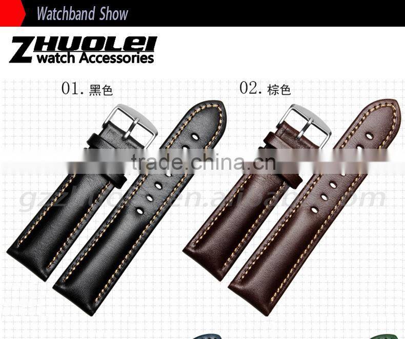 2015 new arrival 20|22mm high quality genuine cowhide leather bracelet with pin buckle wholesale 3pcs