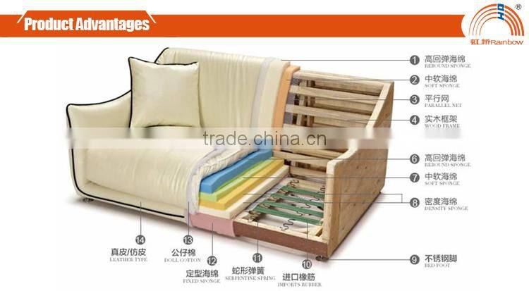 S-16 leather reception high qulity office stainless frame sofa