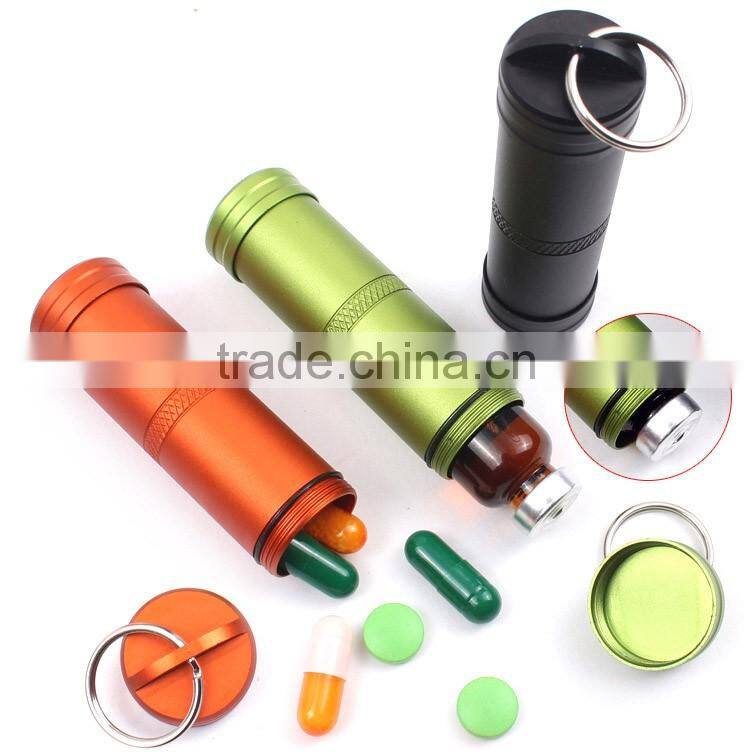 FDA Standard Custom Logo Metal Mini Pill Holder Keyring