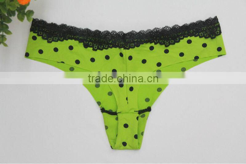 Laser Cut Seamless Dot Print Cute Sexy Women G-string Picture