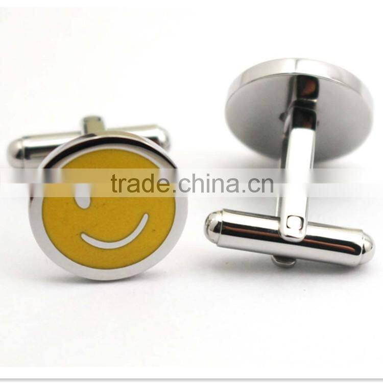 Classic Simple Stainless Steel Round Silver Wedding Cuff Link Blanks