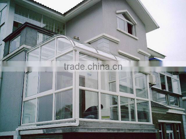 outside Glass sun room,glass house with tempered glass