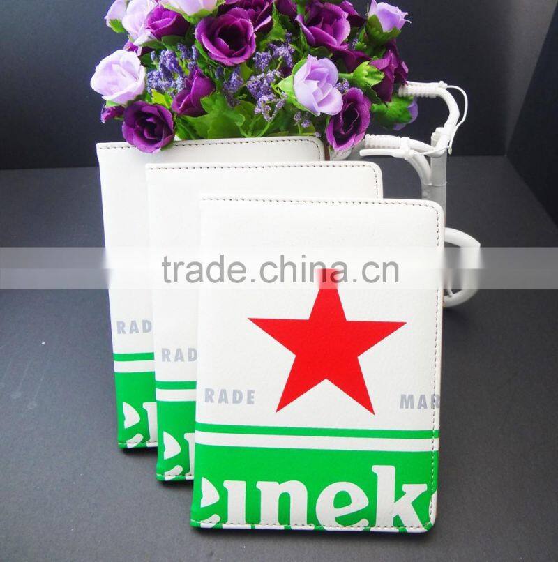 3 colors logo printed famous branded leather passport cover