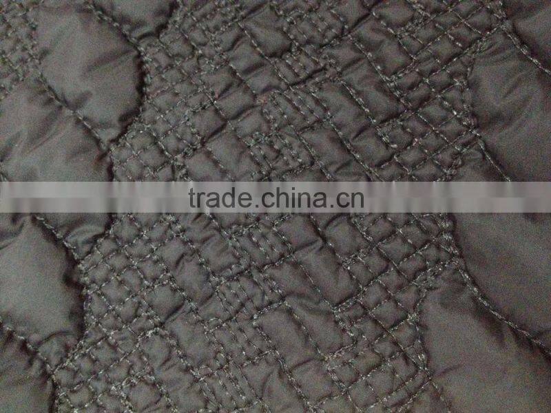 Padded winter embroidery quilting jacket/garment fabric