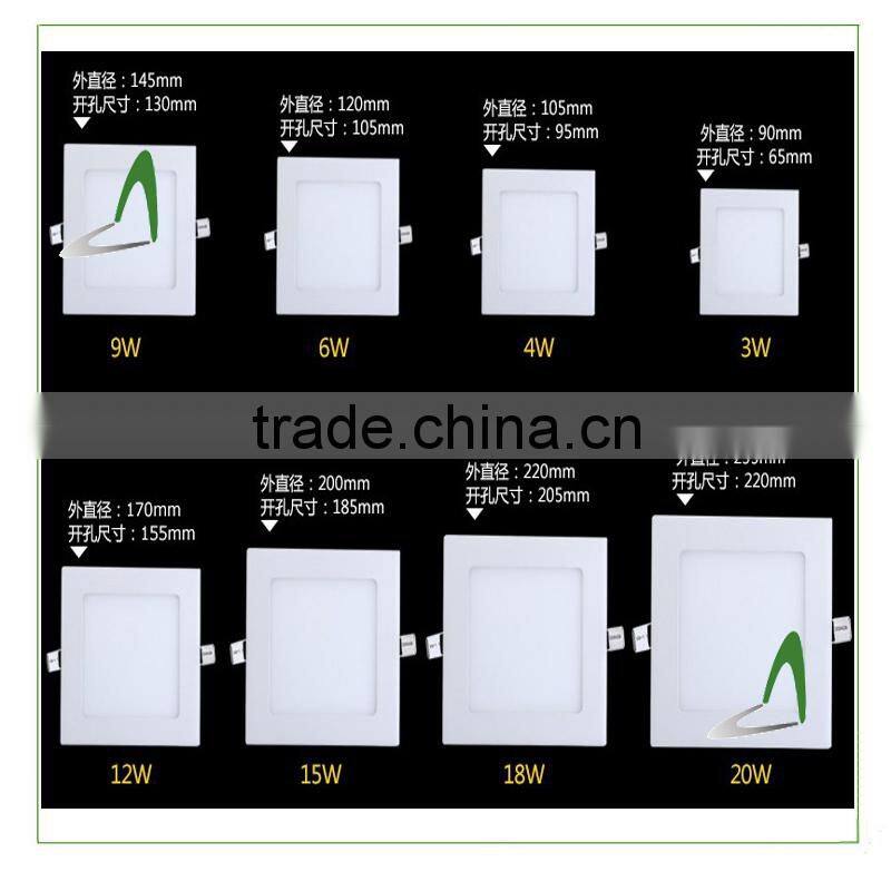 Ultra-thin LED Ceiling Lamp 13mm Square LED Panel Light 6w made in China