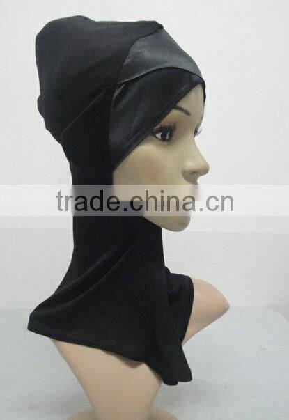 C047 new style both sides satin crossover ninja inner underscarf,full underscarf to cover neck