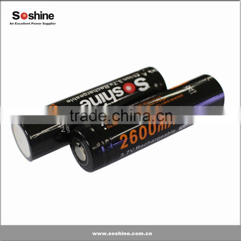 china supplier Soshine 18650 260mah battery lithium battery 3.7V for mini segway wholesale