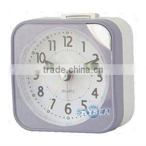 plastic square shape table alarm clock wake up laght alarm clock
