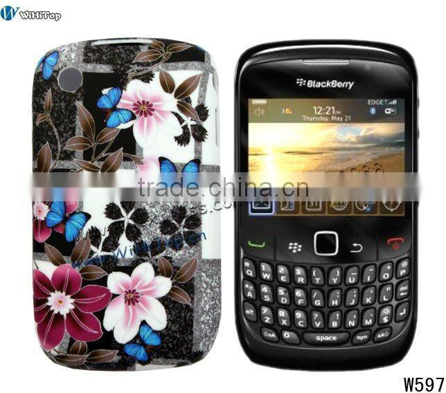Flower Case for Blackberry Curve 8520.TPU Case with Flower
