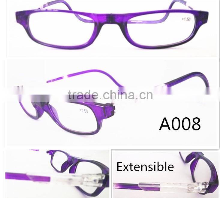Wholesale Plastic Magnetic Split Extensible Indestructible Reading Glasses