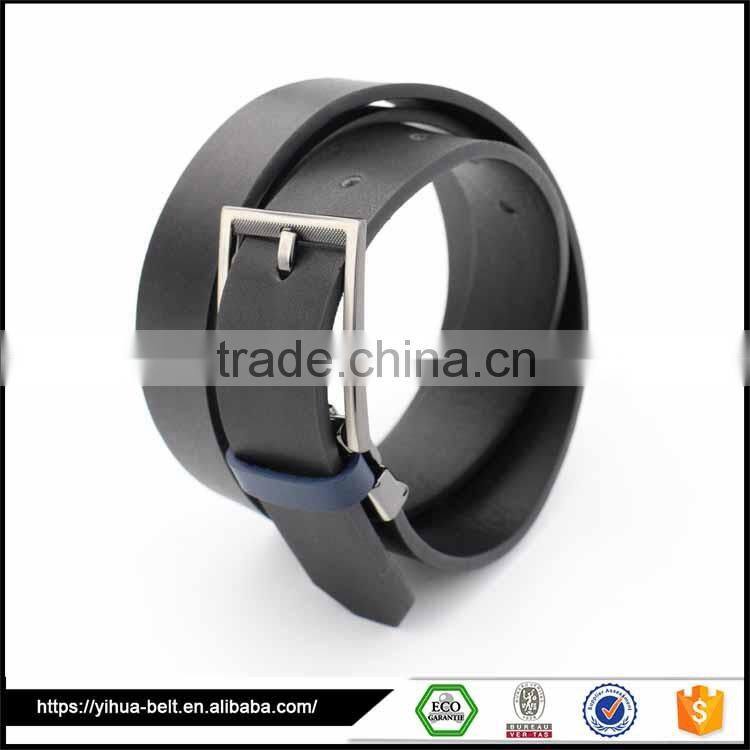 Fashion Black Cheap Price Special Design belt for men with flat buckle