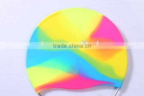 Custom design Rainbow silicone original swim cap