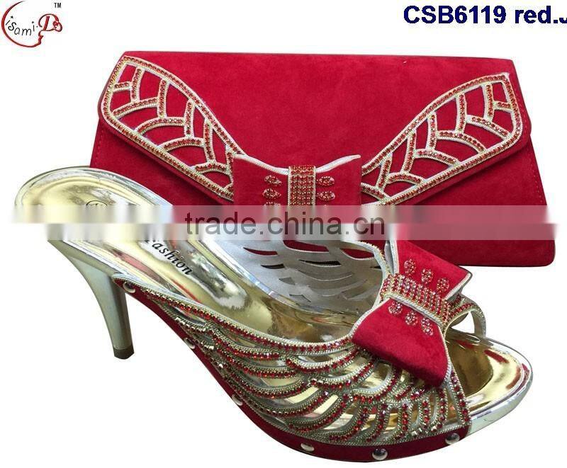 CSB6119 2016 the latest fashion woman italy style high heel sandal shoes with fashionable bags
