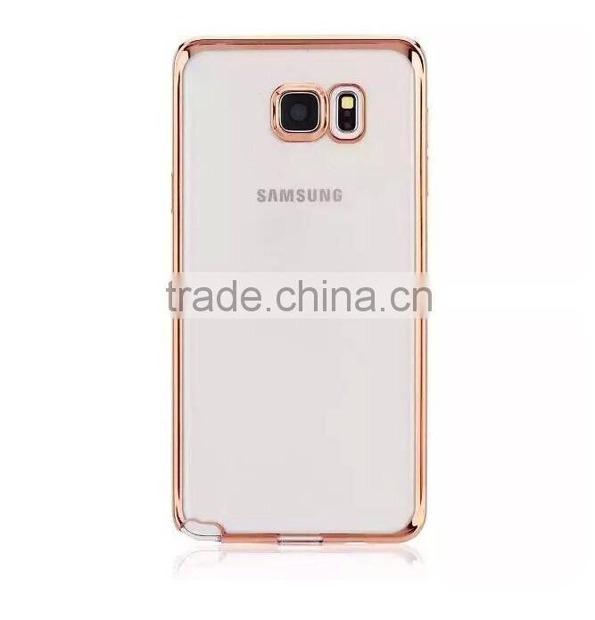 Wholesale Luxury Ultra Thin Transparent Soft Chrome Electroplating TPU Case for Samsung Galaxy Note 5
