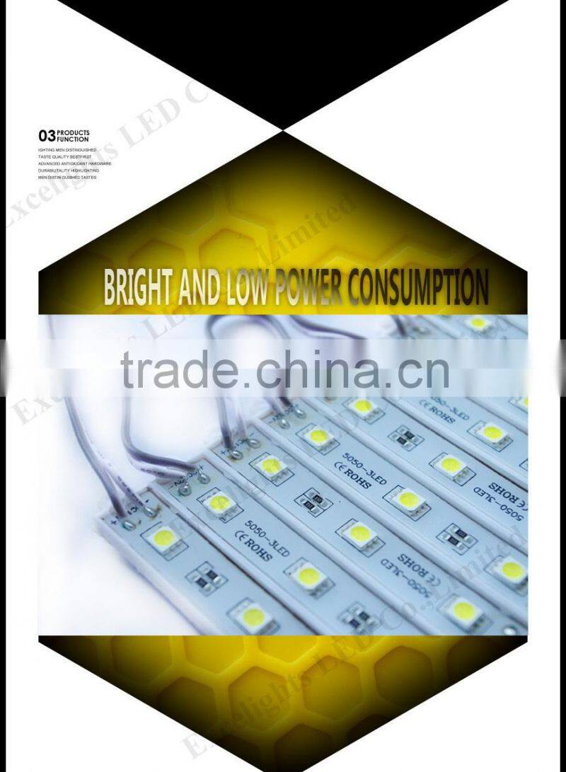 High Quality Waterproof SMD 5050 75*12mm 3 chips LED Module RGB