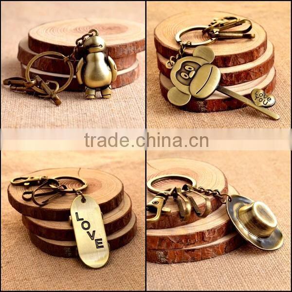 Hot Sale Fashion Custom Metal Cartoon Keychain With Pendant Keyring KC13193