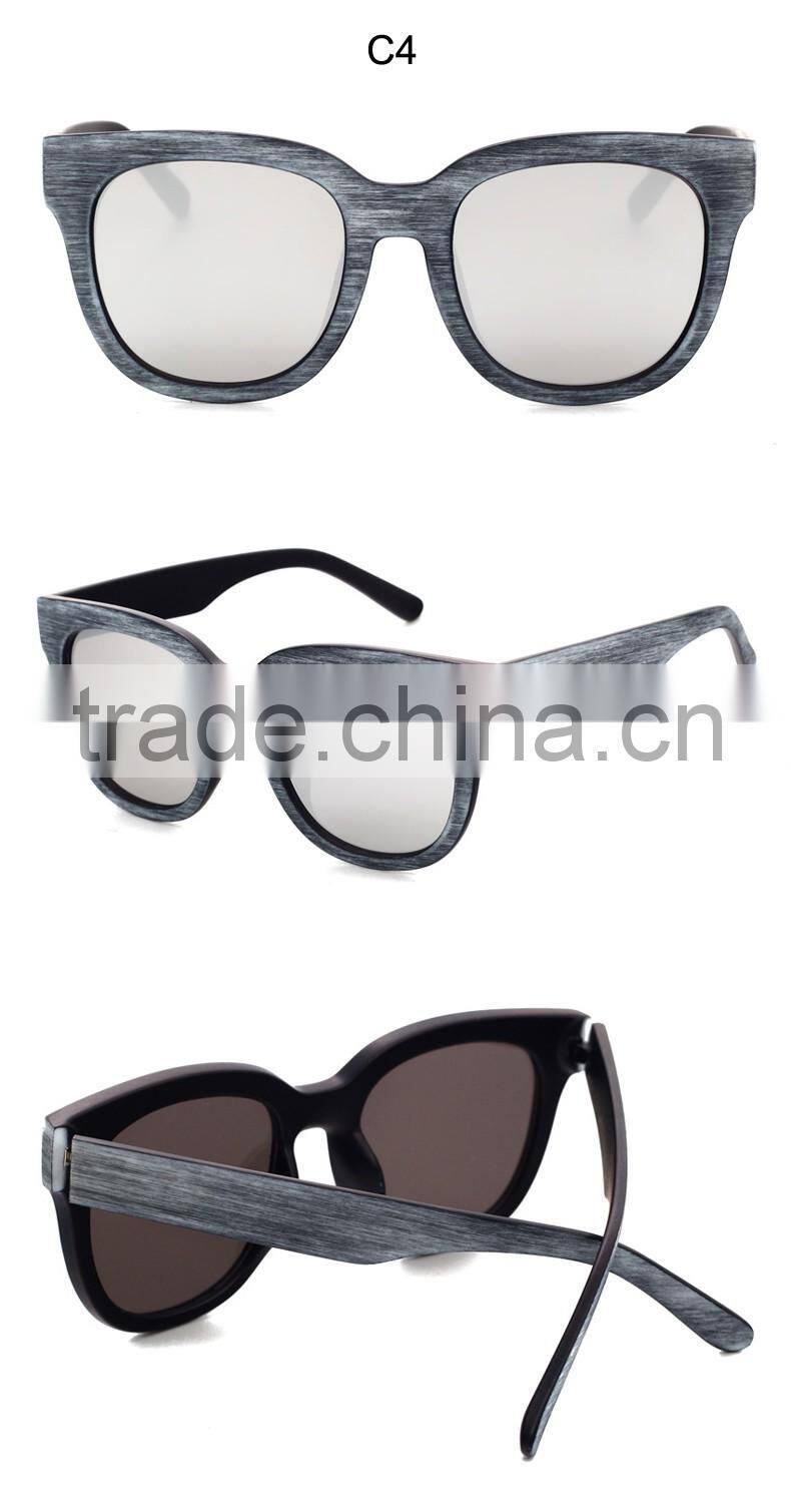 New Round Glasses Imitation Wood Grain Sun Glasses Big Sunglasses Fashion Women 2016 Famous Brand Designer Oculos De Sol CC5008