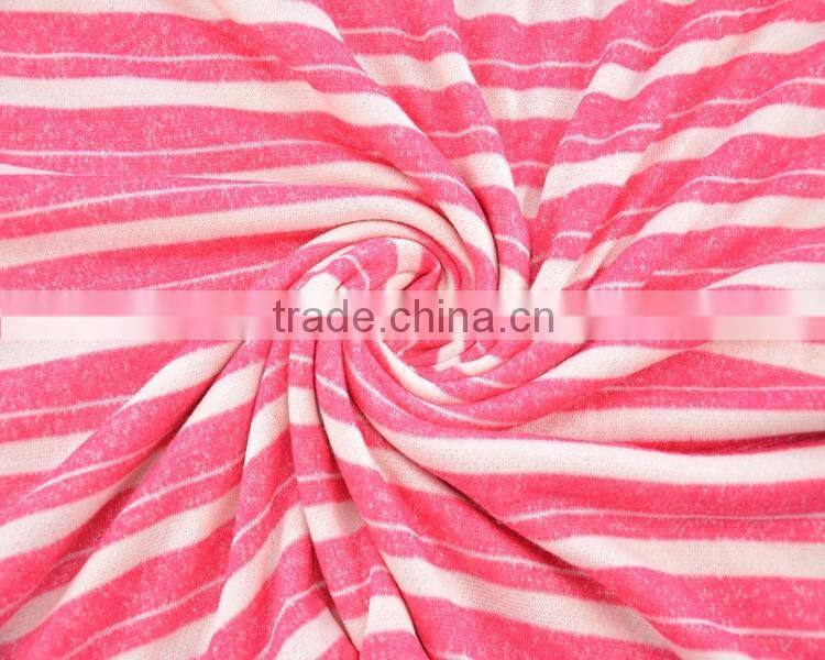 Jiufan Textile Hot Sale 70%Polyester 30%Cotton French Terry Knitting Stripe Fabric Supplier For Apparel in Shaoxing