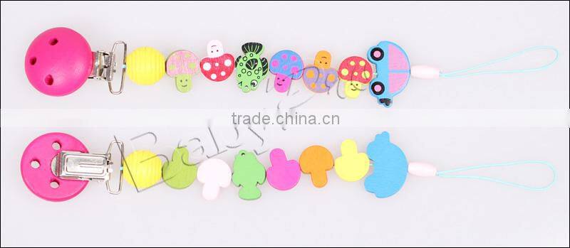 Baby DIY LETTERS Pacifier Holder Anti-out Chain Wooden Baby Pacifier Chain