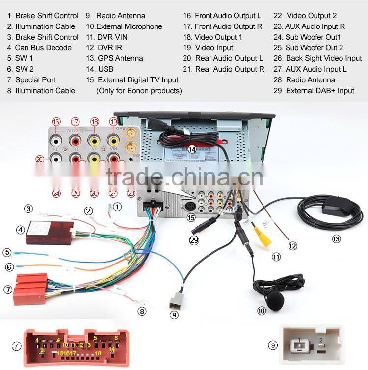 EONON D5151Z 7" Digital Touch Screen Car DVD Player with Built-in GPS For Mazda 3