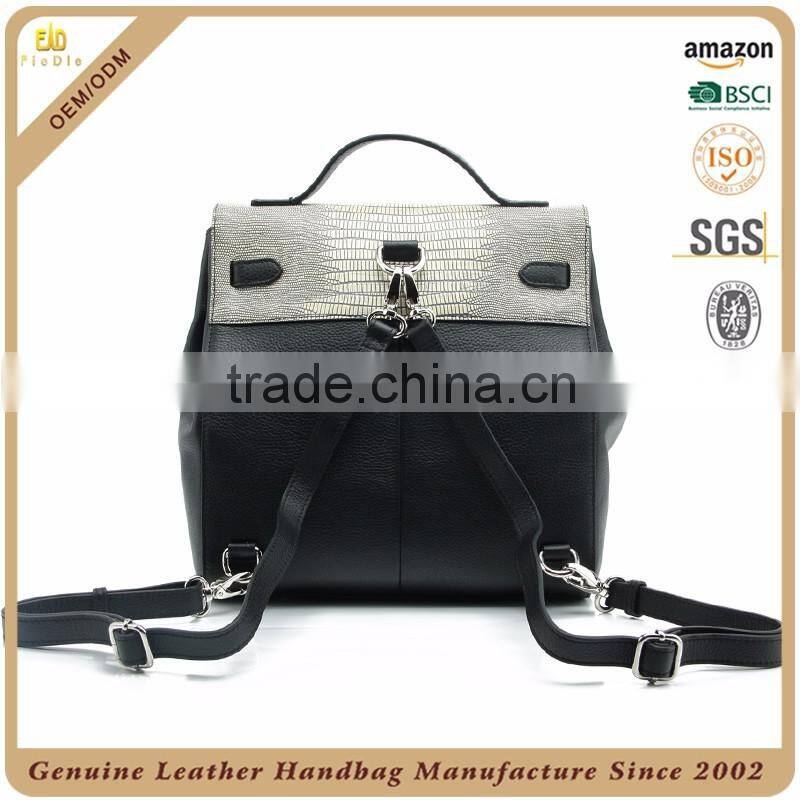 CSS728D001 Fashion Special Natural Lizard Grain Genuine Cow Leather Large Backpacks for Ladies