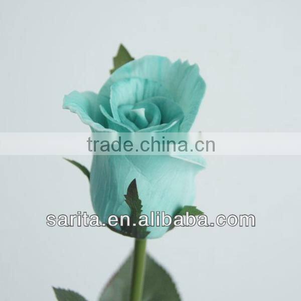 factory price artificial real touch flower rose with blue colors