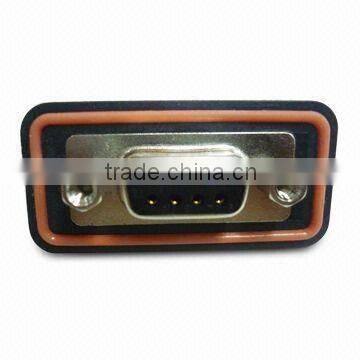 Waterproof d-sub 9p female solder type ip 67 connector