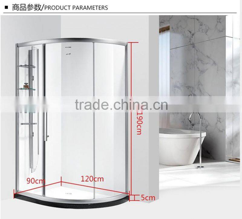 2015 fasion toughened glass shower enclosure