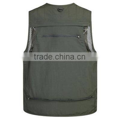 Custom men multi pockets fish vest