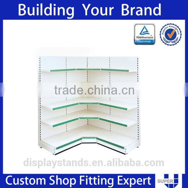 Tailor made car showroom stands, garage corner shelving