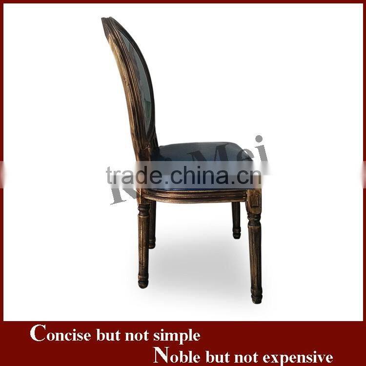 Classic Leather Armless Dining Chair/Wooden Dining Chair/Louis Solid Wooden Dinner Chair
