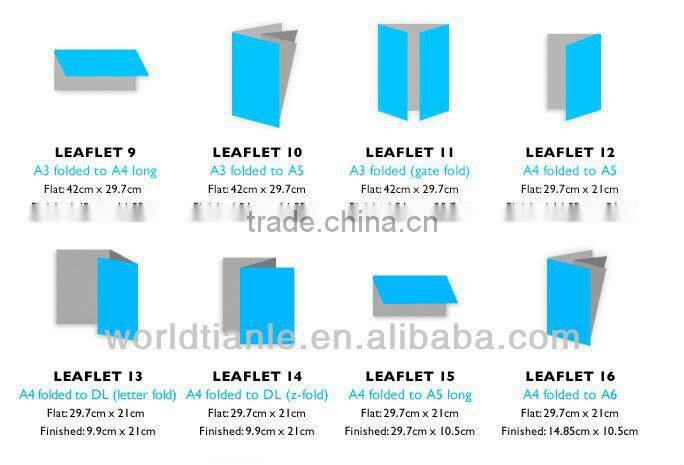 2013 Hot Sales! A4 Size full color printing folded Leaflet for hair dying