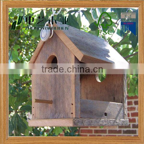 2016 Eco-friendly FSC Hanging Wooden Bird Cagecage bird feeder