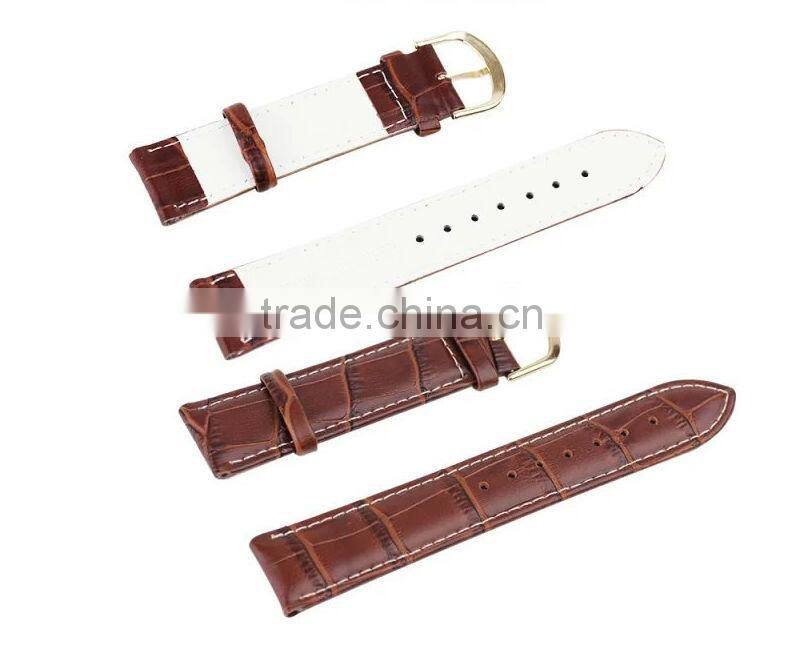 Crocodile Pattern Genuine Cow Leather Strap For Watch Band