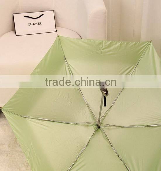 UPF 50+ super anti-UV 5-fold flat pocket shining fabric umbrella